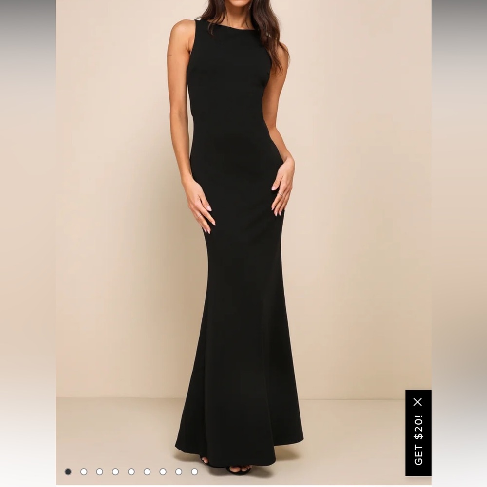 Lulu’s Love in Your Eyes Black Knotted Mermaid Maxi Dress